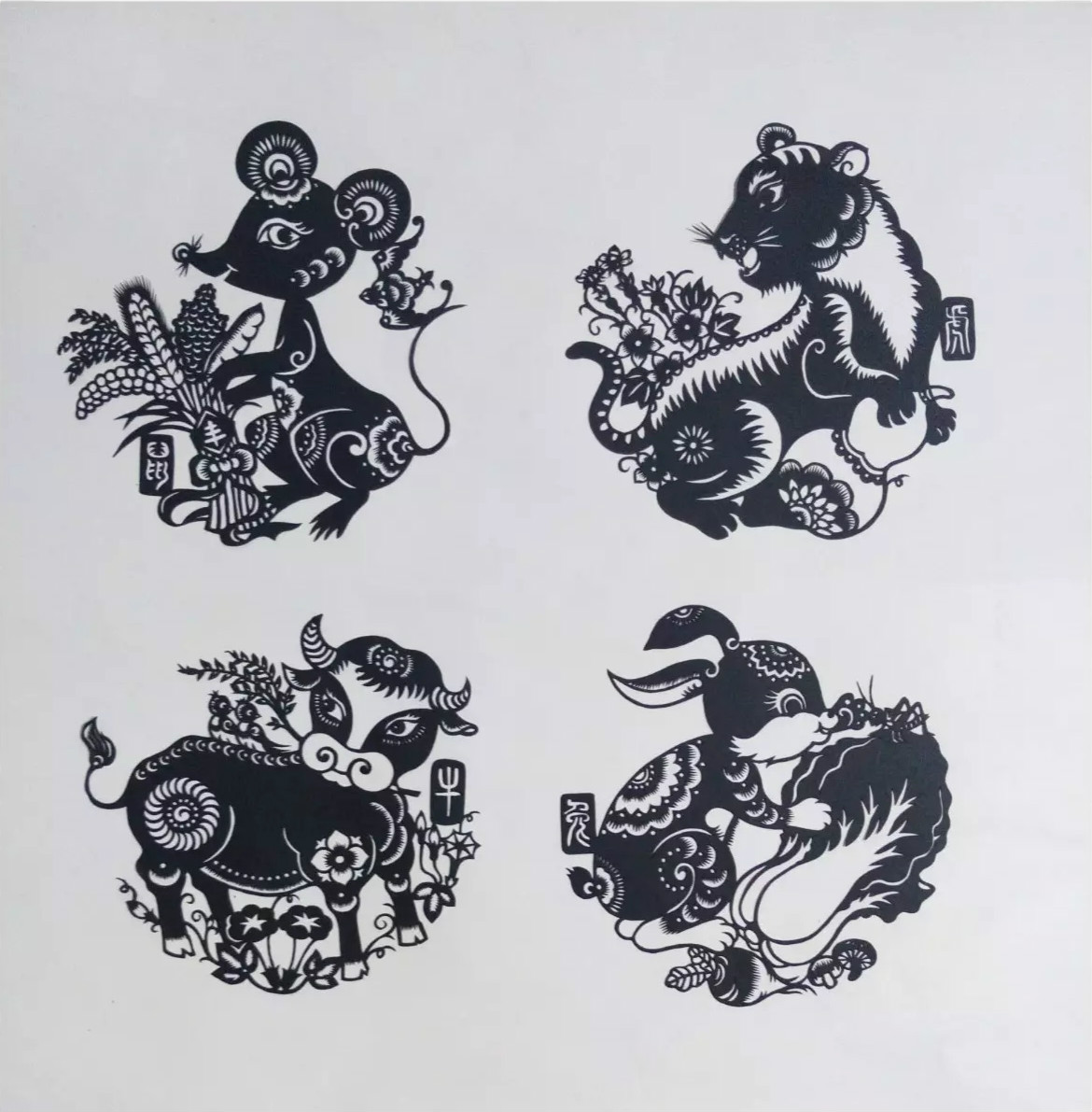 吉祥十二生肖剪紙圖片，薛娜剪紙作品欣賞