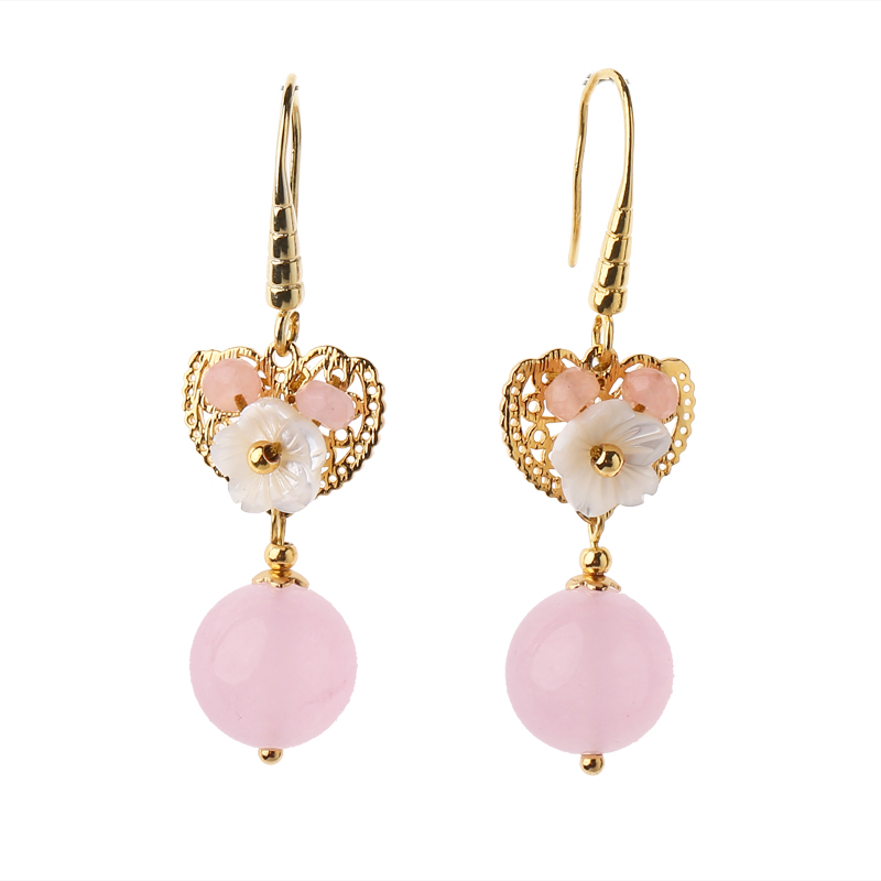 超仙粉色耳墜耳環(huán)，唯美少女心首飾