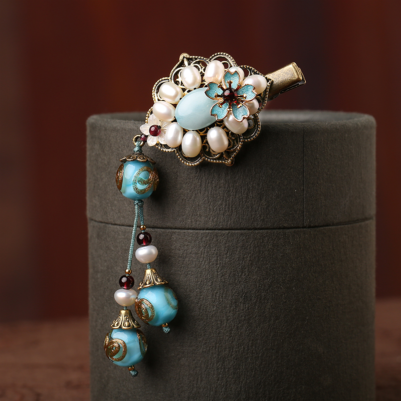 淡泊如水發(fā)夾：復(fù)古珍珠發(fā)夾頭飾