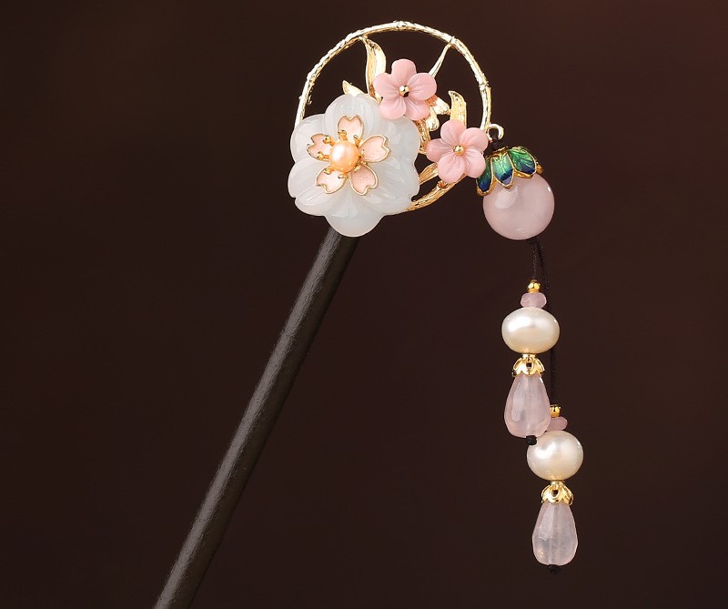 空坐花別發(fā)簪:中式古典風(fēng)簪子頭飾