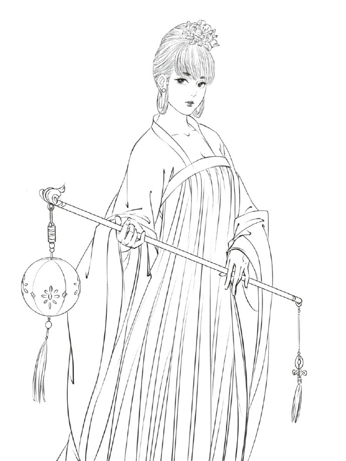 30款古風(fēng)人物線稿圖，古風(fēng)線稿臨摹圖