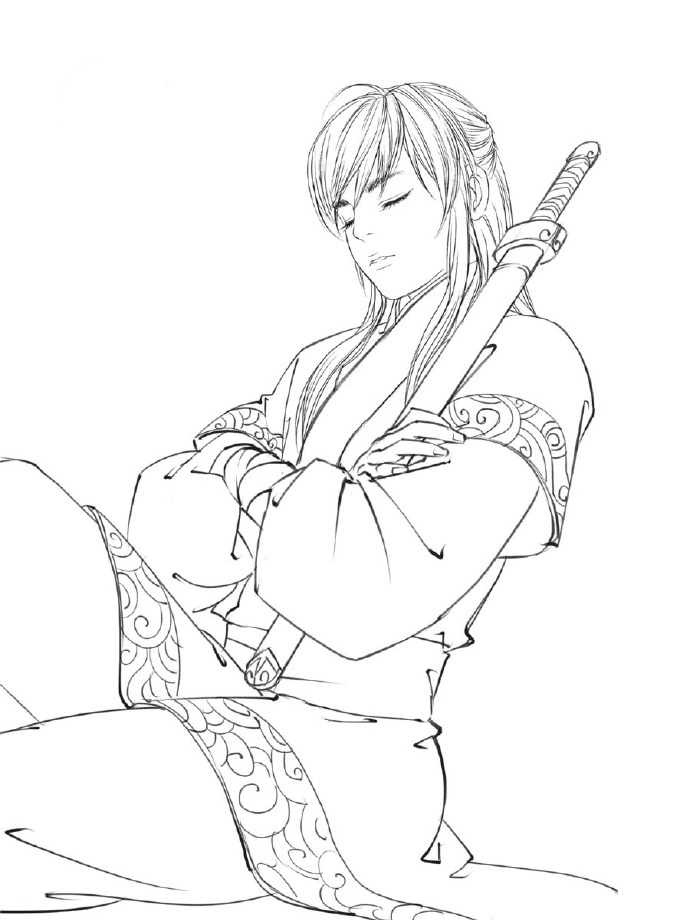 30款古風(fēng)人物線稿圖，古風(fēng)線稿臨摹圖