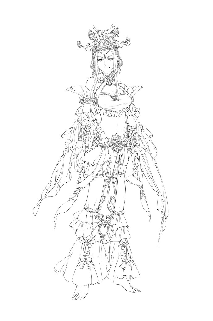 30款古風(fēng)人物線稿圖，古風(fēng)線稿臨摹圖