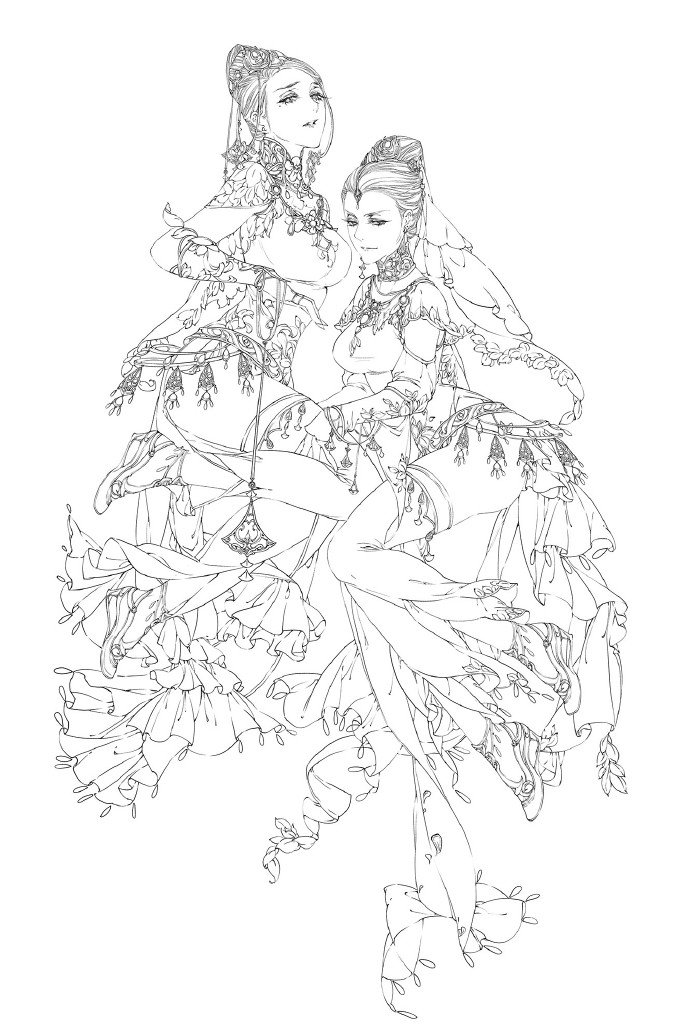 30款古風(fēng)人物線稿圖，古風(fēng)線稿臨摹圖