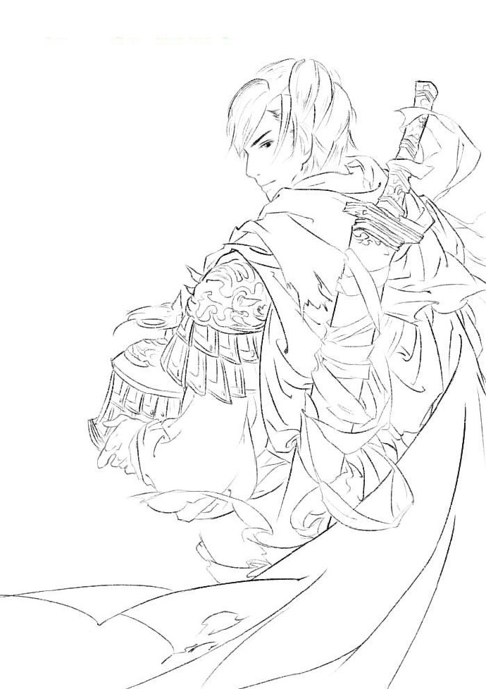 30款古風(fēng)人物線稿圖，古風(fēng)線稿臨摹圖