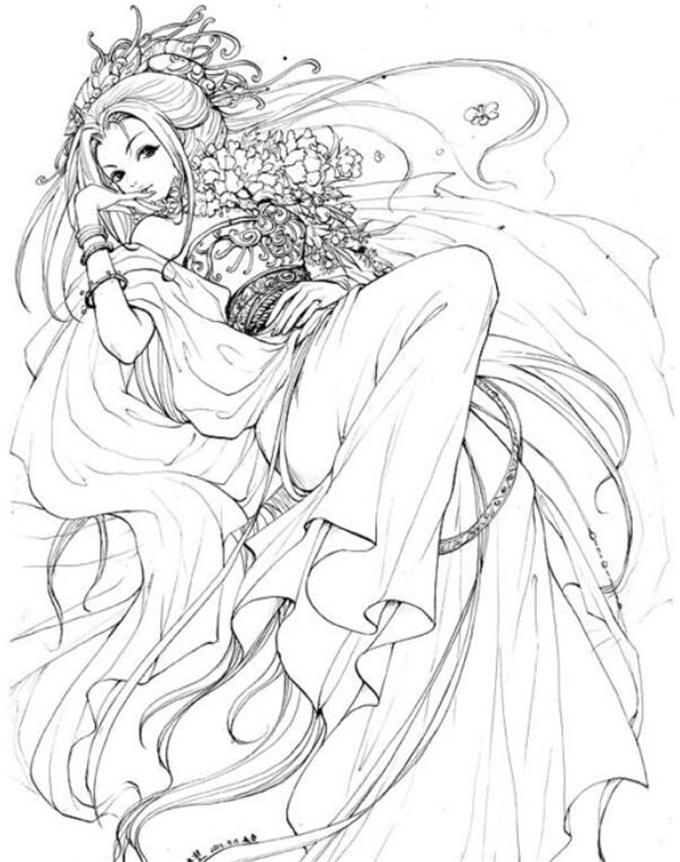 30款古風(fēng)人物線稿圖，古風(fēng)線稿臨摹圖