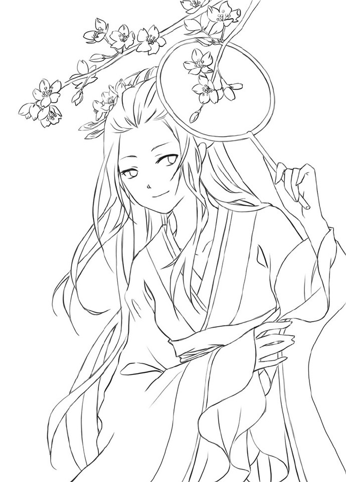 30款古風(fēng)人物線稿圖，古風(fēng)線稿臨摹圖