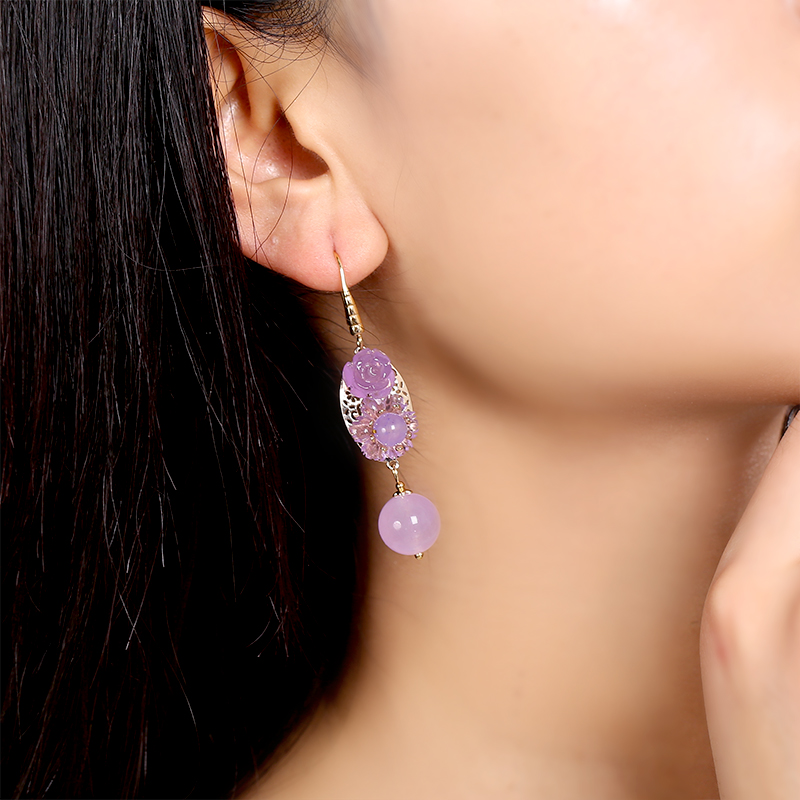 高貴典雅紫色系耳環(huán)，優(yōu)雅嫵媚的古風(fēng)首飾