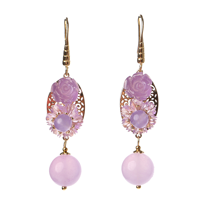 高貴典雅紫色系耳環(huán)，優(yōu)雅嫵媚的古風(fēng)首飾