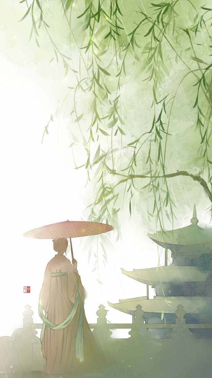 9款淡雅水彩禪意古風(fēng)背景，古風(fēng)手機壁紙圖片