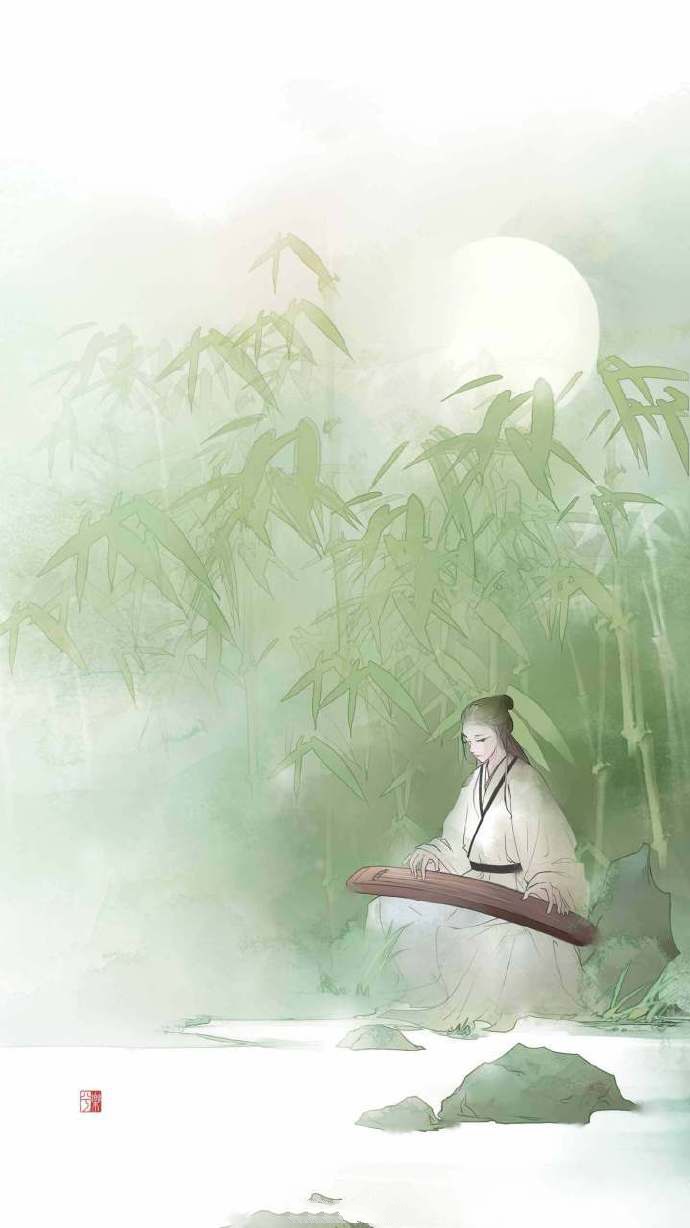 9款淡雅水彩禪意古風(fēng)背景，古風(fēng)手機壁紙圖片