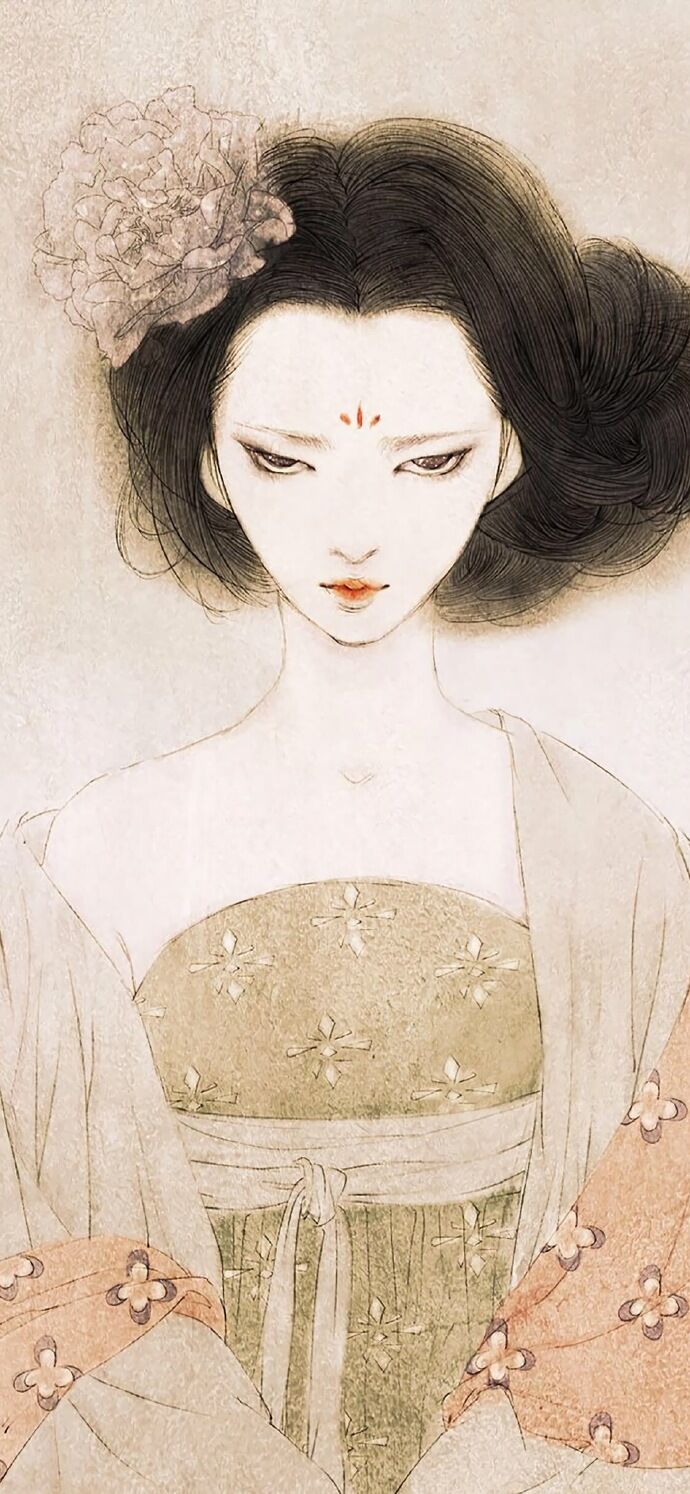 仕女古風手機壁紙插畫，別樣的古風女子風情