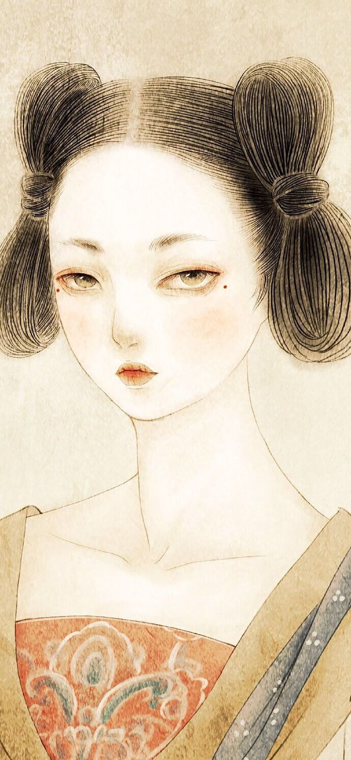 仕女古風手機壁紙插畫，別樣的古風女子風情