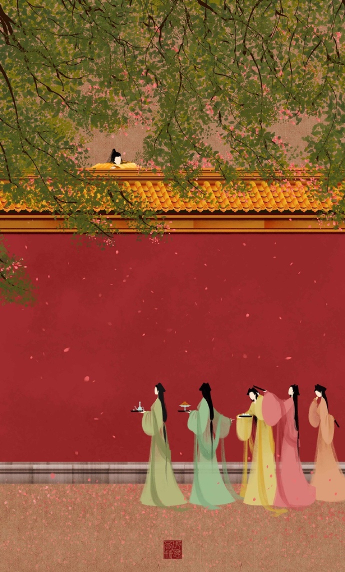 高清無臉古風插畫欣賞，令人遐想的手繪插畫圖