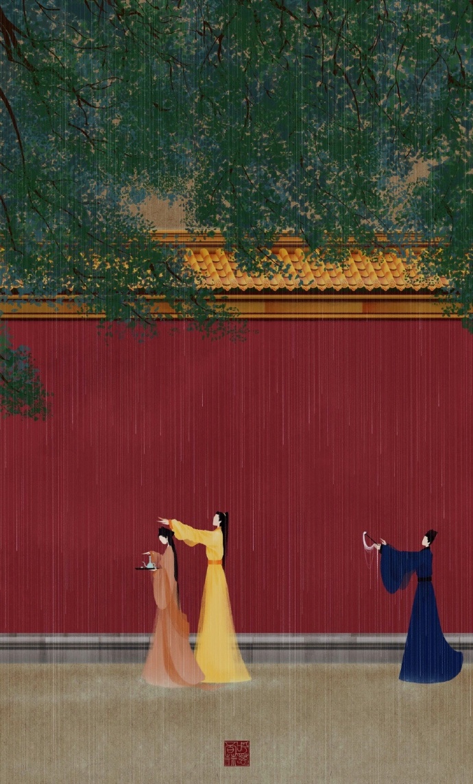 高清無臉古風插畫欣賞，令人遐想的手繪插畫圖