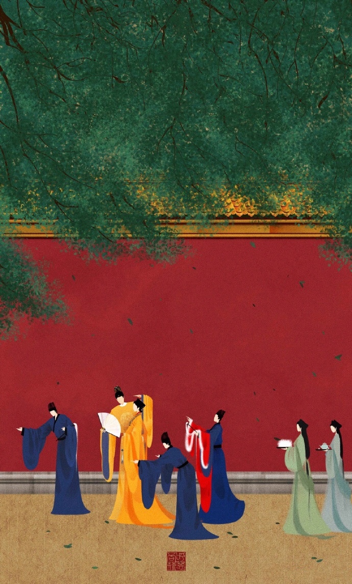 高清無臉古風插畫欣賞，令人遐想的手繪插畫圖