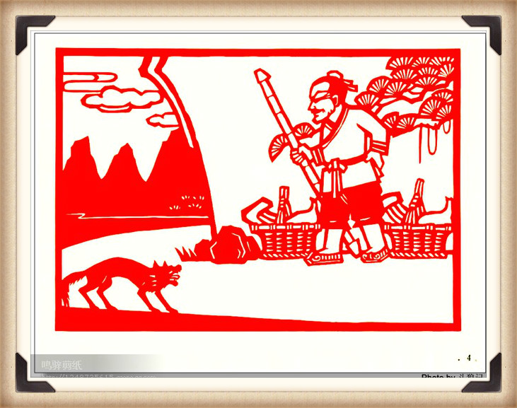 斗狼記剪紙藝術(shù)，高清剪紙連環(huán)畫圖集（54張）