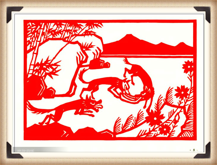 斗狼記剪紙藝術(shù)，高清剪紙連環(huán)畫圖集（54張）