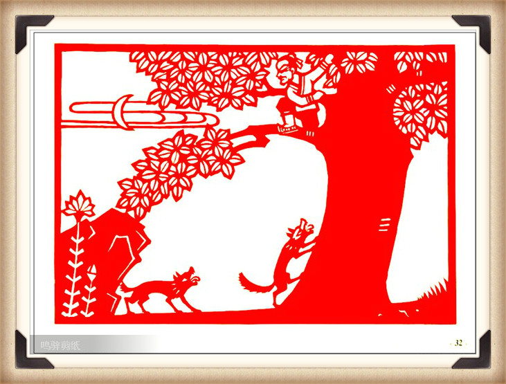 斗狼記剪紙藝術(shù)，高清剪紙連環(huán)畫圖集（54張）