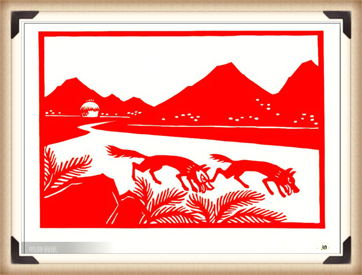 斗狼記剪紙藝術(shù)，高清剪紙連環(huán)畫圖集（54張）