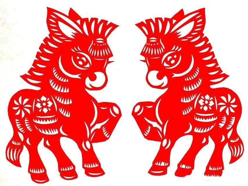 活潑可愛(ài)的小馬駒剪紙圖集(25張)，孫立峰作品