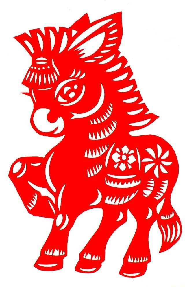 活潑可愛(ài)的小馬駒剪紙圖集(25張)，孫立峰作品