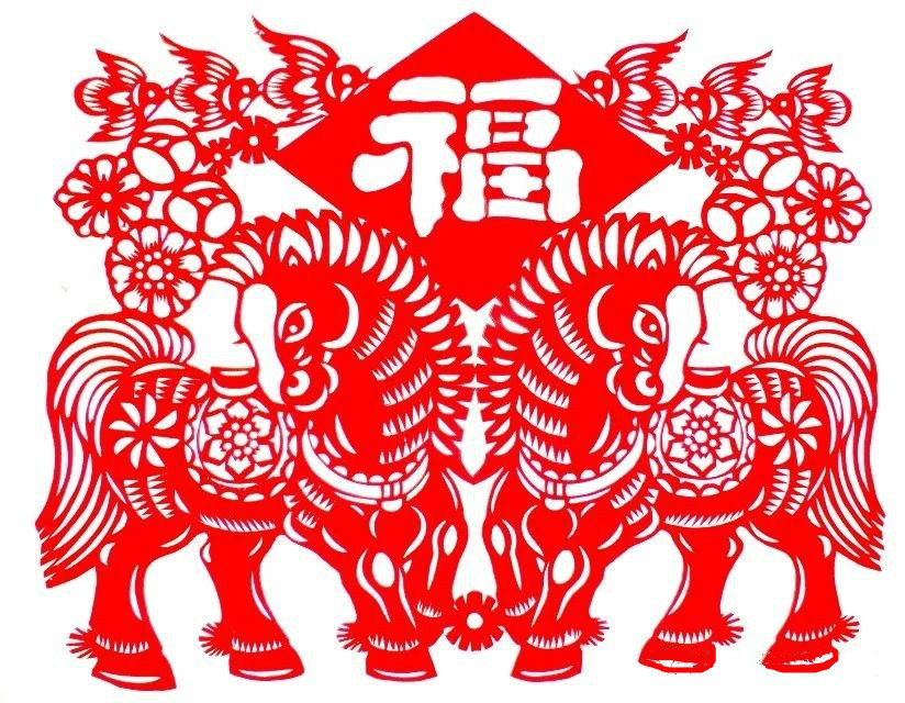 活潑可愛(ài)的小馬駒剪紙圖集(25張)，孫立峰作品