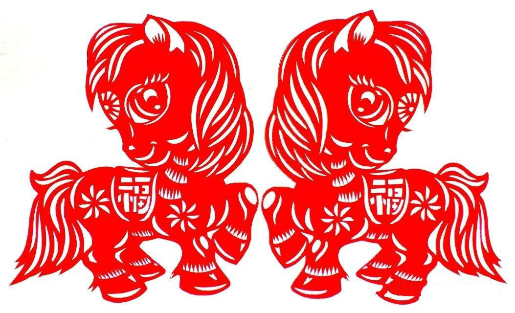 活潑可愛(ài)的小馬駒剪紙圖集(25張)，孫立峰作品