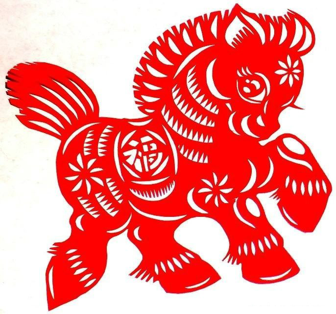 活潑可愛(ài)的小馬駒剪紙圖集(25張)，孫立峰作品