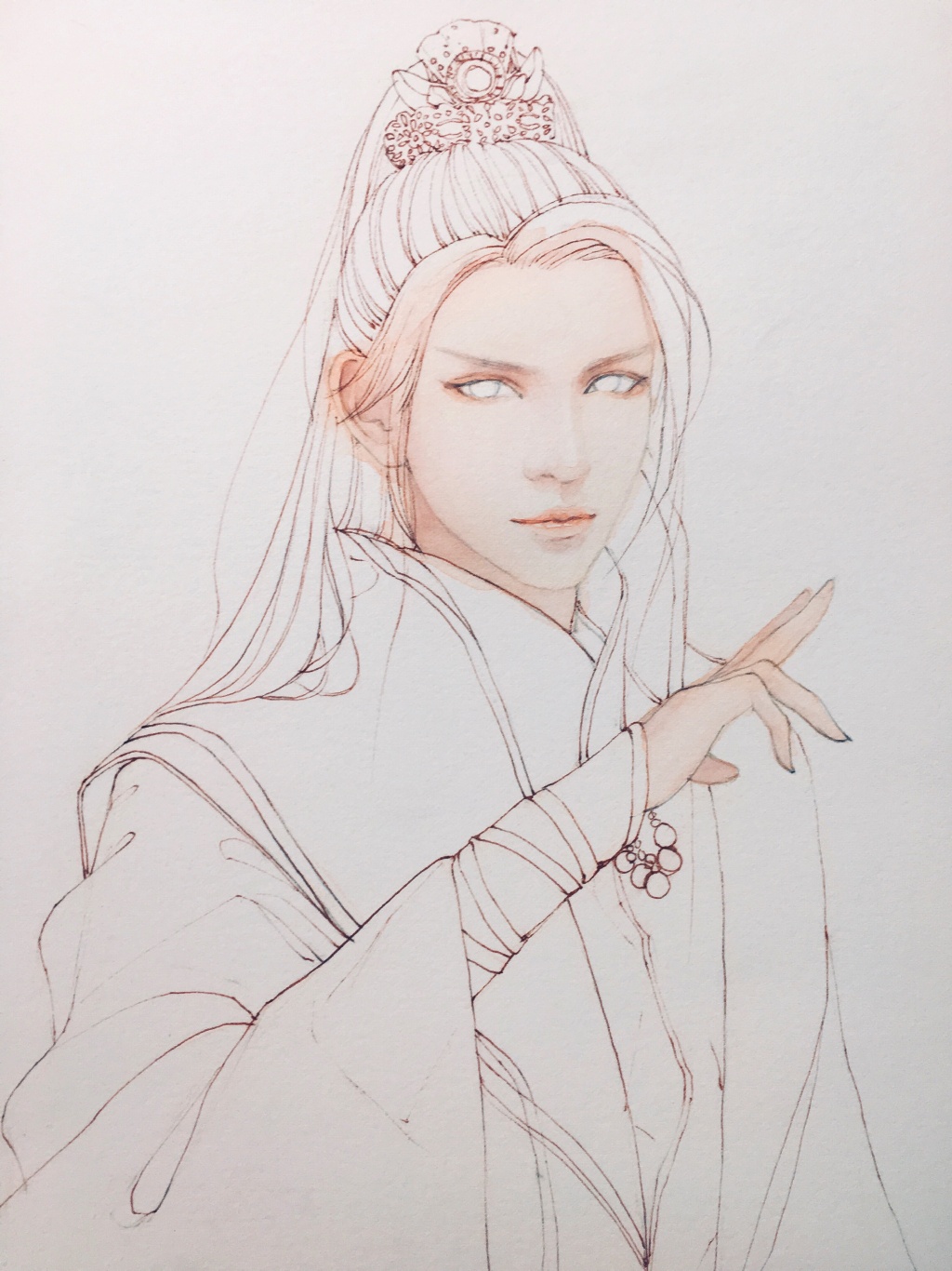 超詳細古風美男上色步驟圖，可收藏做臨摹圖集