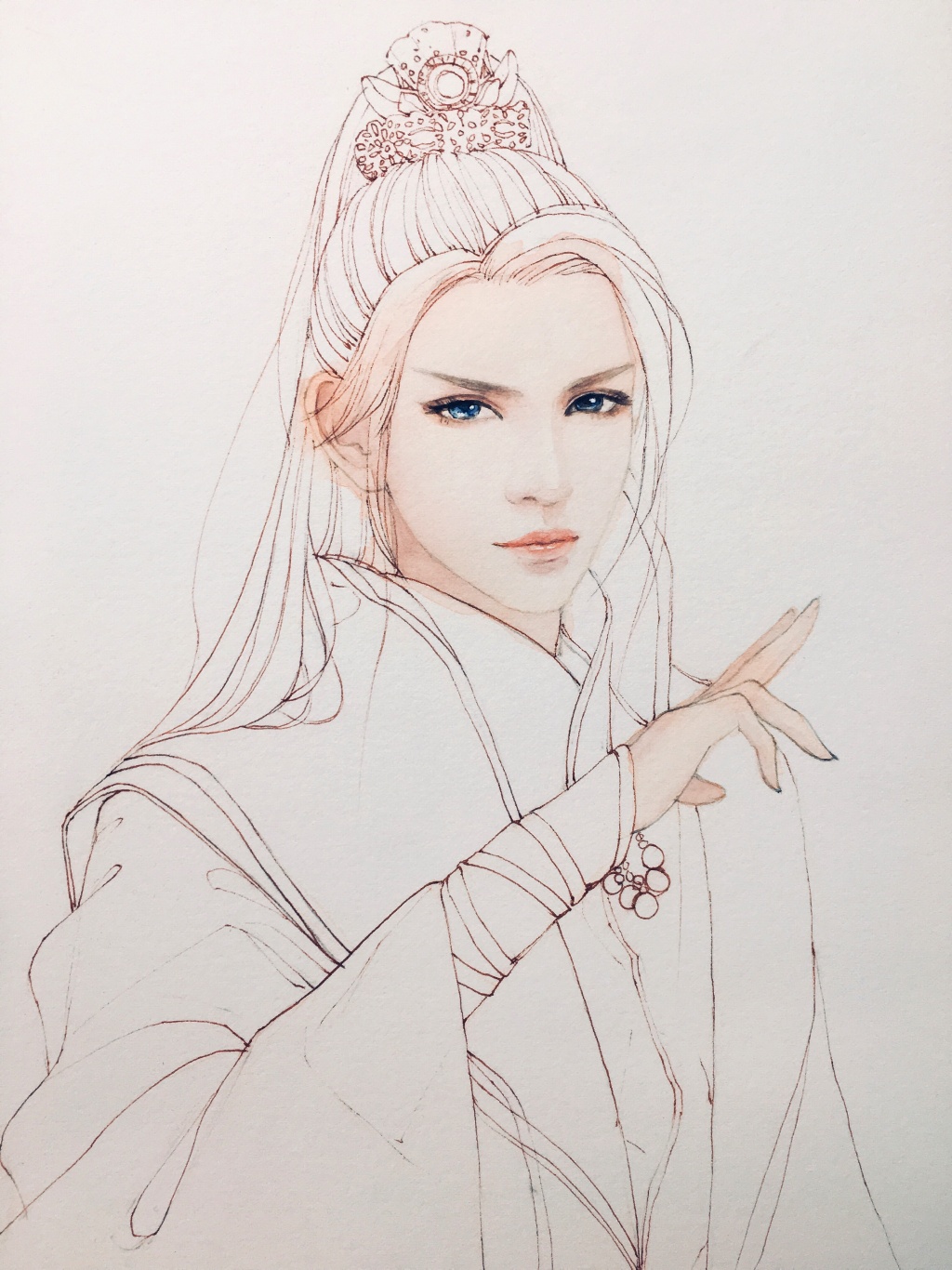 超詳細古風美男上色步驟圖，可收藏做臨摹圖集