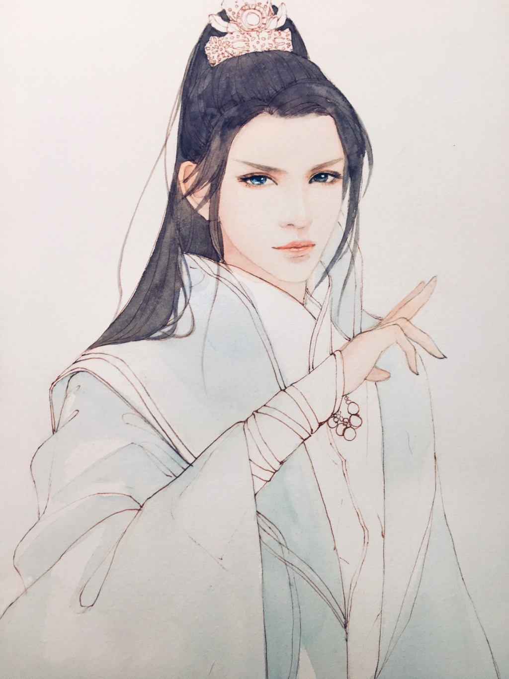 超詳細古風美男上色步驟圖，可收藏做臨摹圖集