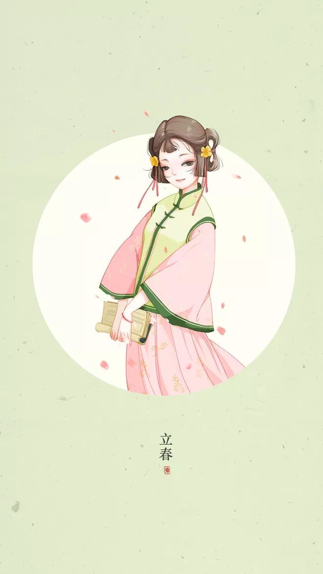 二十四節(jié)氣美人圖，唯美古風(fēng)手機(jī)壁紙圖集