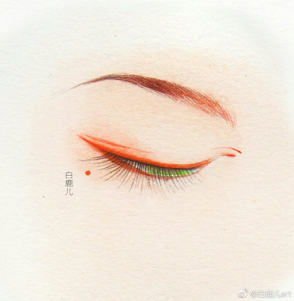 閉眼女子眉眼繪畫圖集，唯美眼睛古風(fēng)圖片