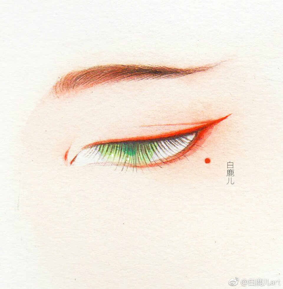 閉眼女子眉眼繪畫圖集，唯美眼睛古風(fēng)圖片