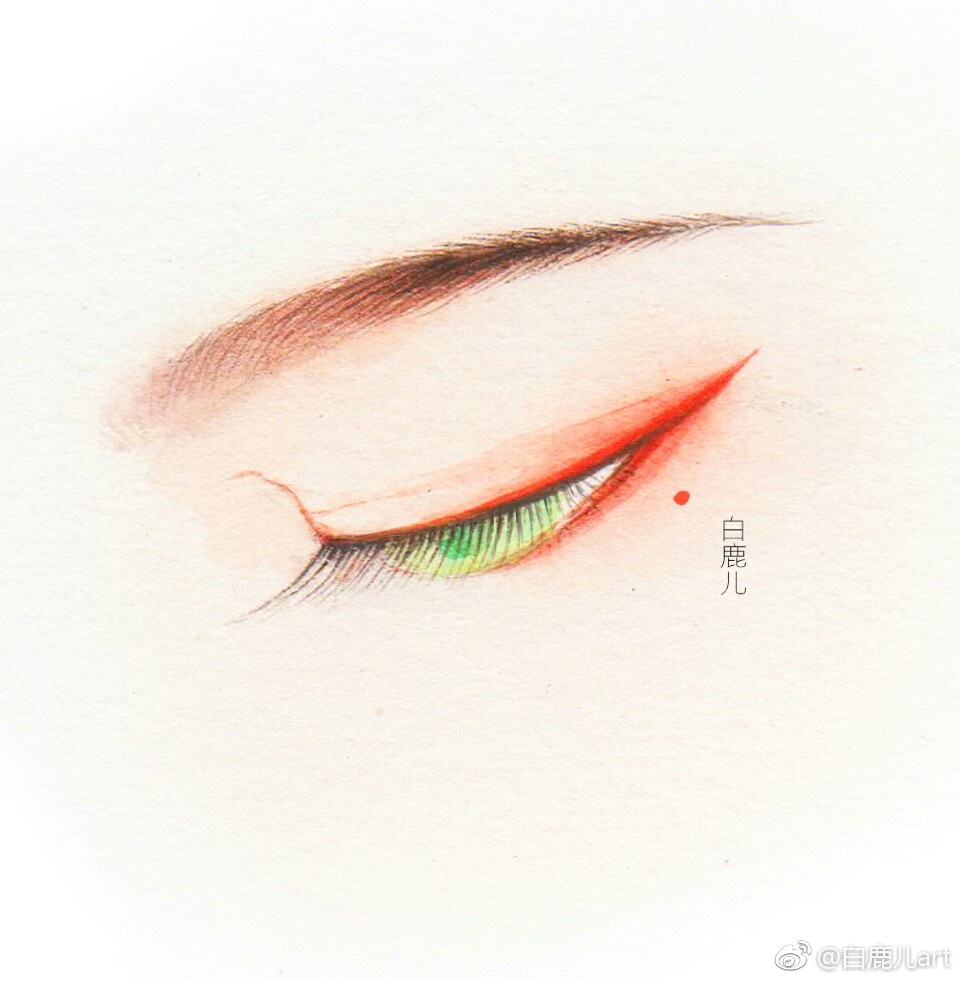 閉眼女子眉眼繪畫圖集，唯美眼睛古風(fēng)圖片