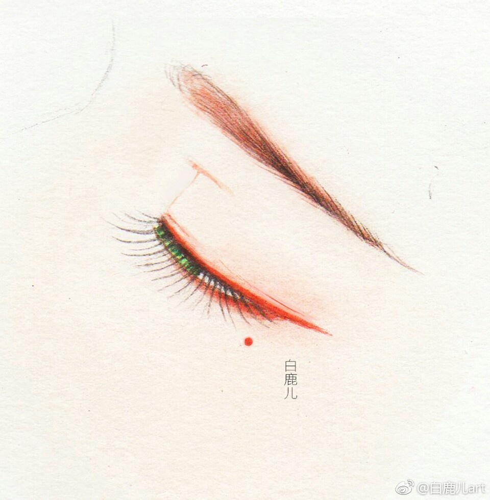 閉眼女子眉眼繪畫圖集，唯美眼睛古風(fēng)圖片
