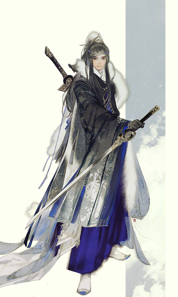 手繪劍三游戲人物成男圖片，超帥美男古風圖集