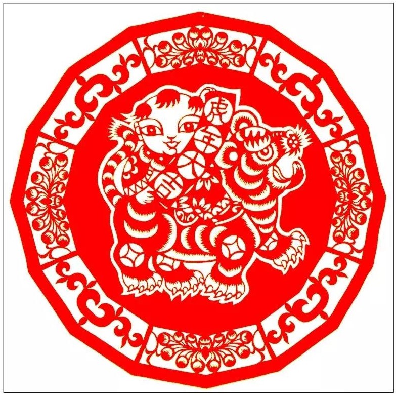 寅——賞“虎”剪紙，23張虎剪紙圖集