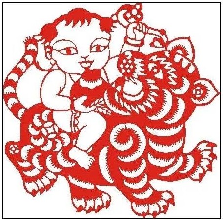 寅——賞“虎”剪紙，23張虎剪紙圖集