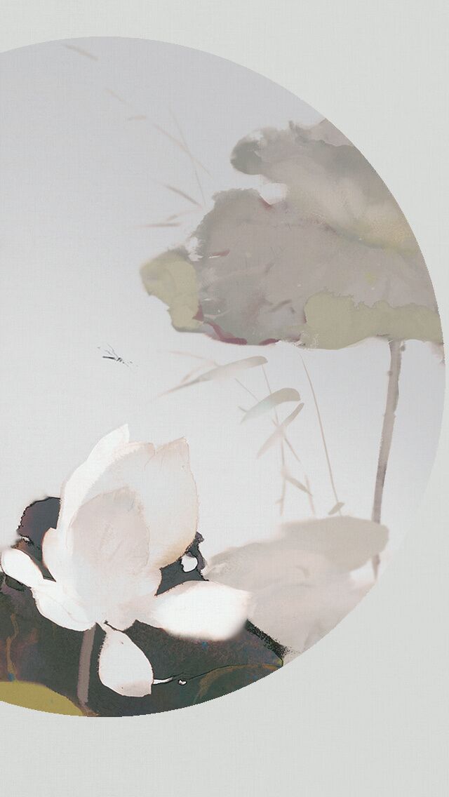 古韻意境之美手機(jī)壁紙，淡雅半圓畫面古風(fēng)圖片