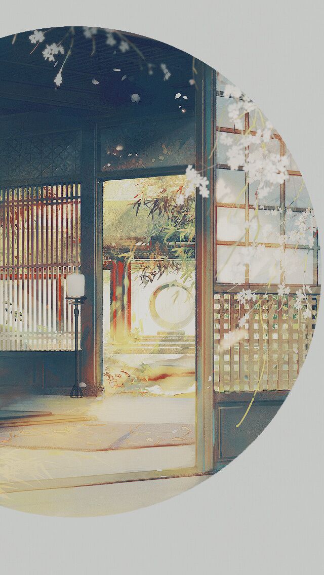 古韻意境之美手機(jī)壁紙，淡雅半圓畫面古風(fēng)圖片