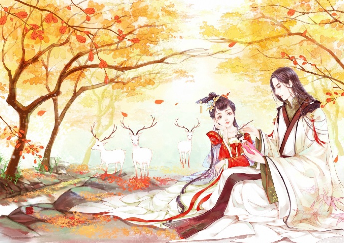 超甜的古風情侶圖集，清新唯美古風圖片（19張）