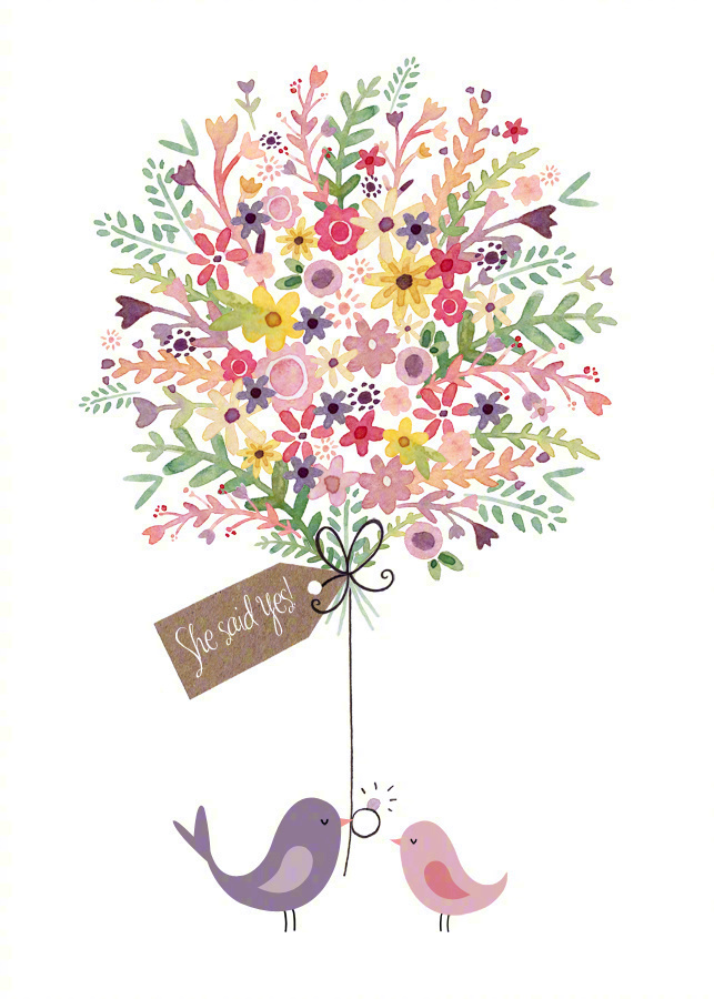 唯美粉色系插畫圖片，充滿少女心的插畫圖集