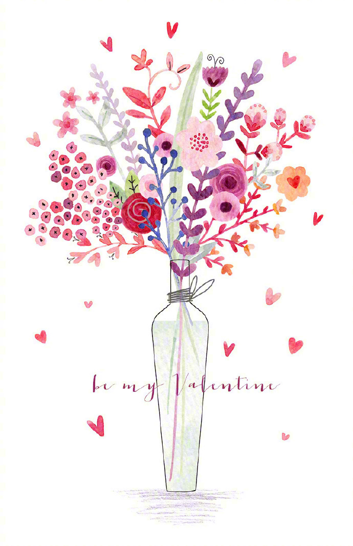 唯美粉色系插畫圖片，充滿少女心的插畫圖集