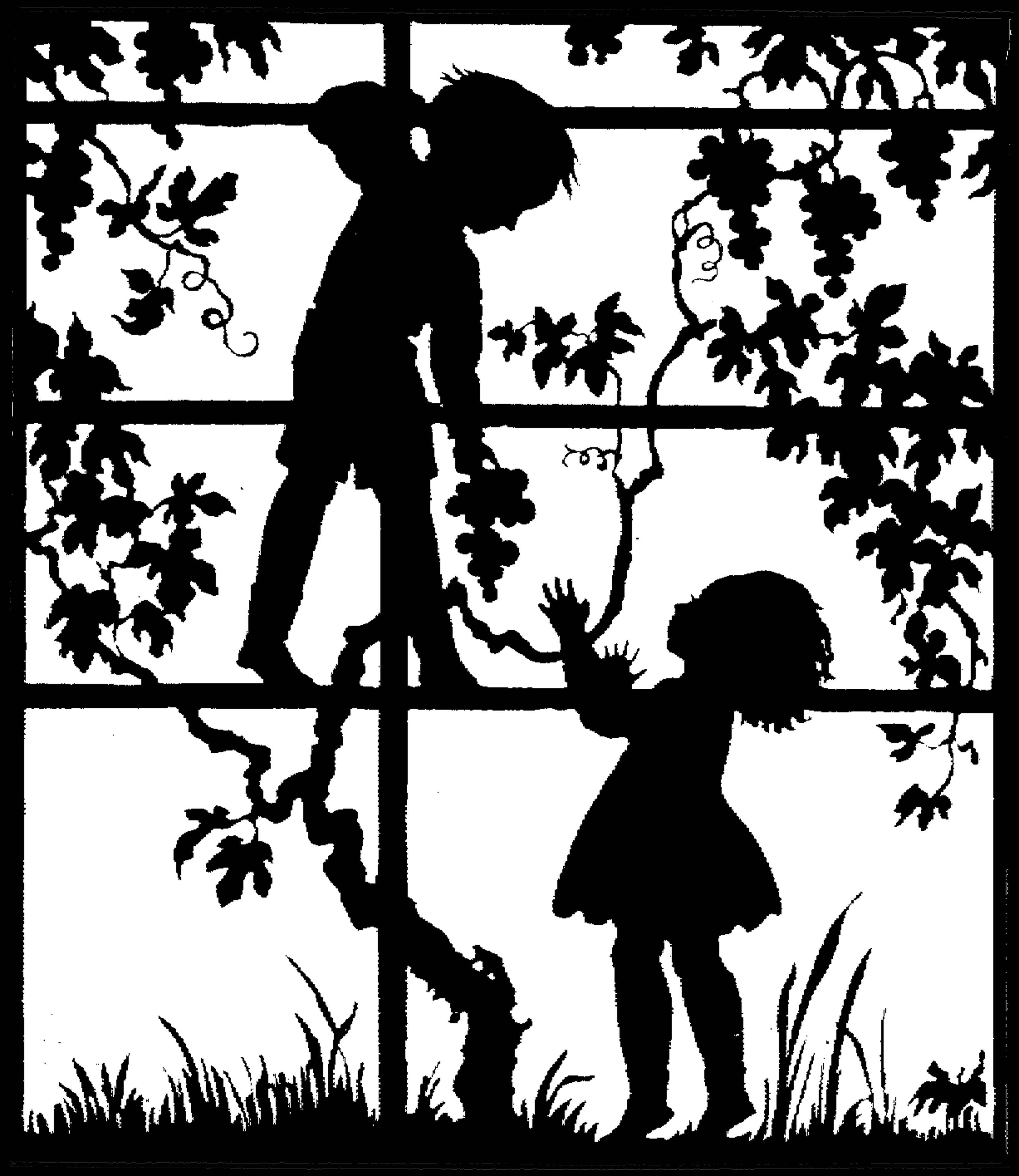 黑白童趣剪紙(26張)，西方剪影作品欣賞