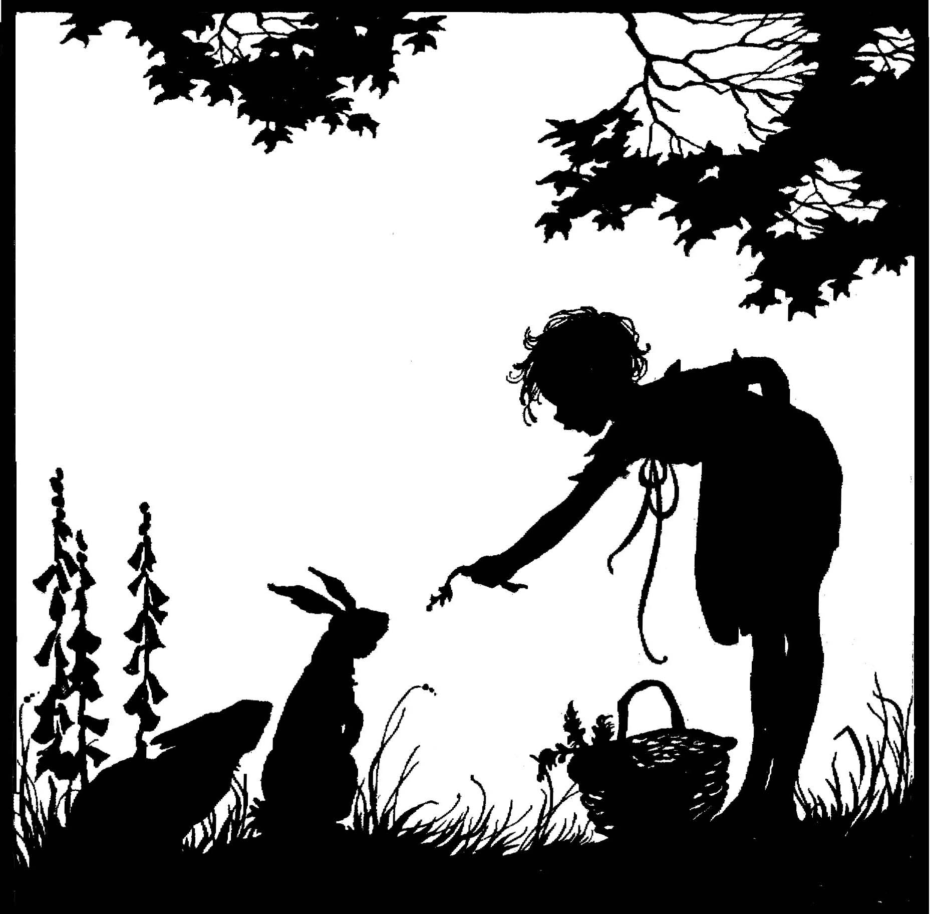 黑白童趣剪紙(26張)，西方剪影作品欣賞