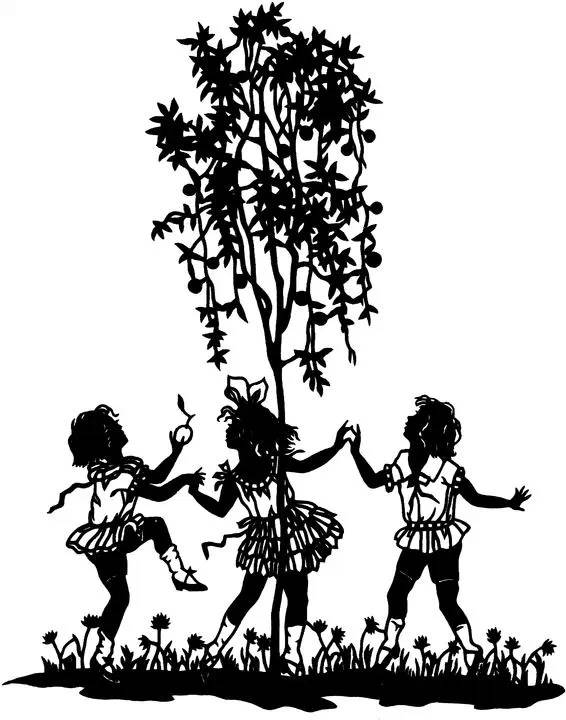 黑白童趣剪紙(26張)，西方剪影作品欣賞