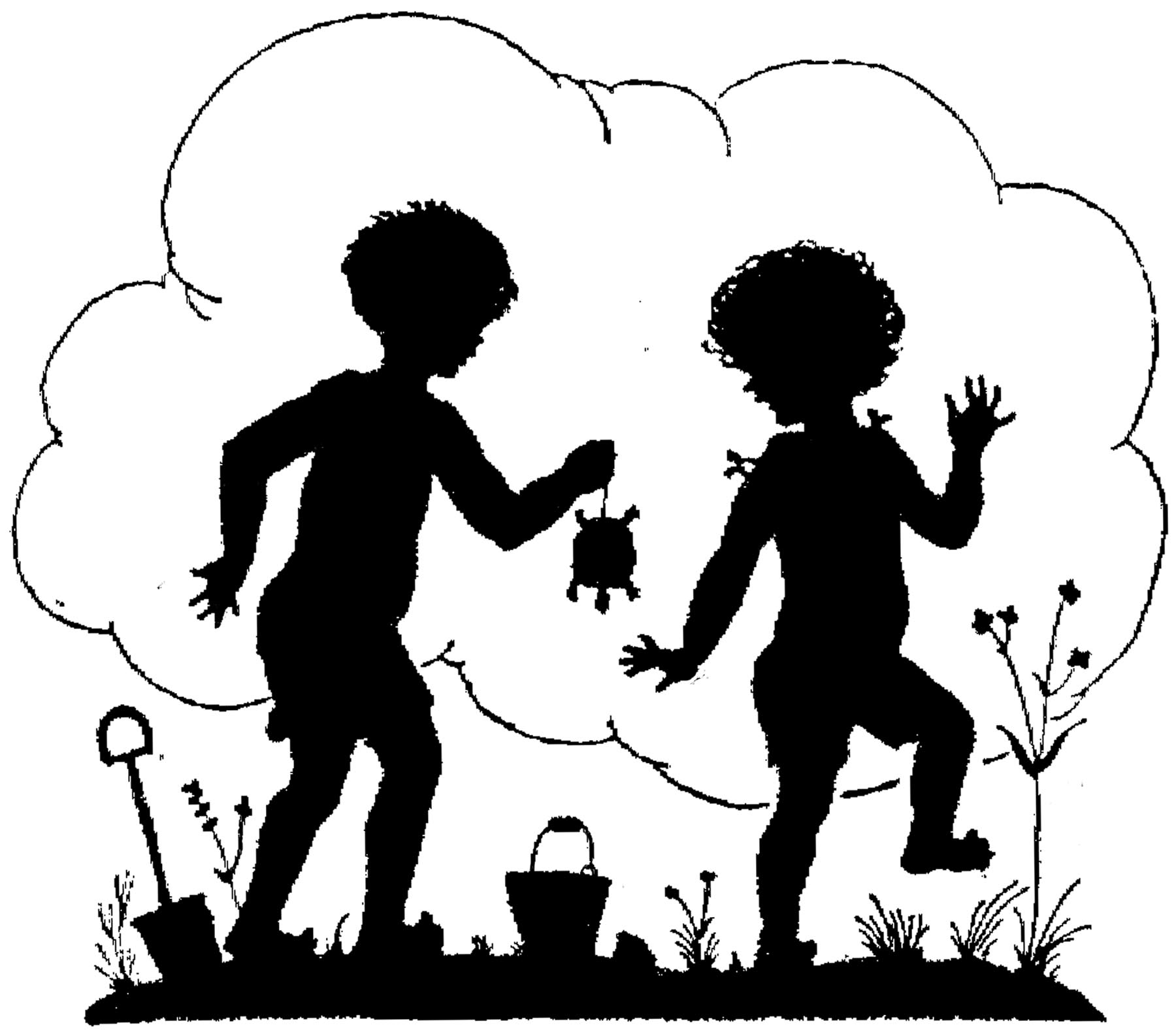 黑白童趣剪紙(26張)，西方剪影作品欣賞