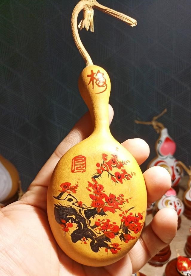 手繪梅蘭菊竹葫蘆，彩繪葫蘆驚艷眾人